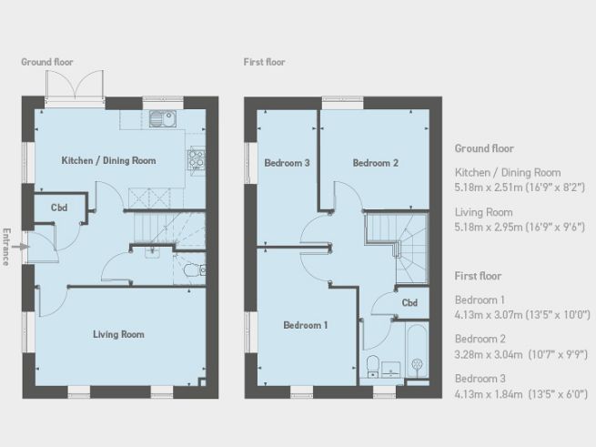 Floor plan 3 bedroom house - artist's impression subject to change